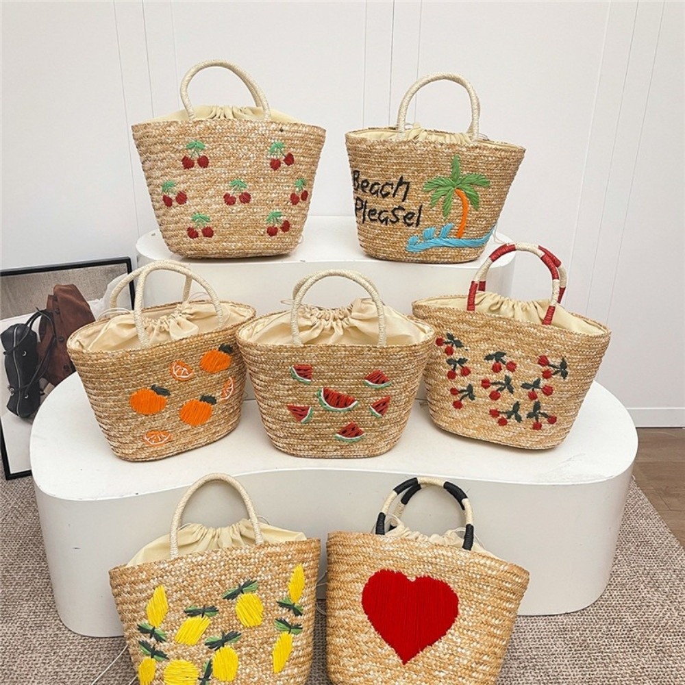Bolsos de mano de paja con bor - Interior Design Style reseña y precio