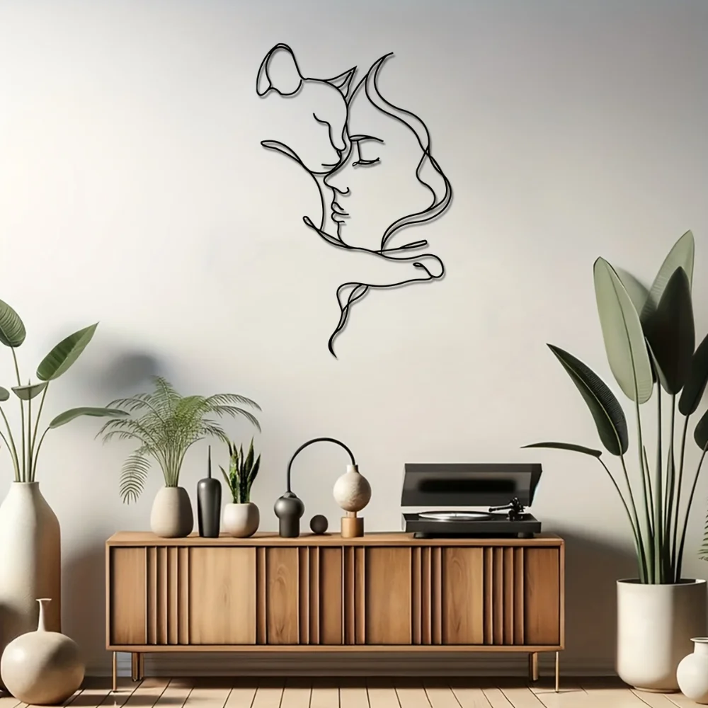 Elegante arte metálico de gato - Interior Design Women reseña y precio