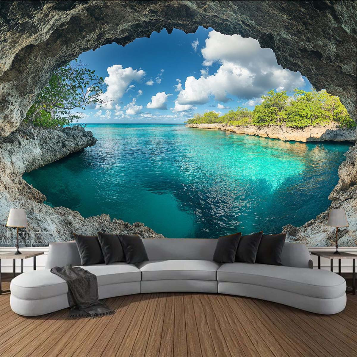 Tapiz de cielo azul de playa,  - Interior Design Years Of School reseña y precio